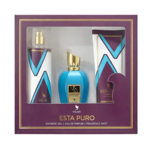 Volaré Esta Puro Gift Set | Eau de Parfum 100 ml + Bruma + Gel de Ducha | Unisex