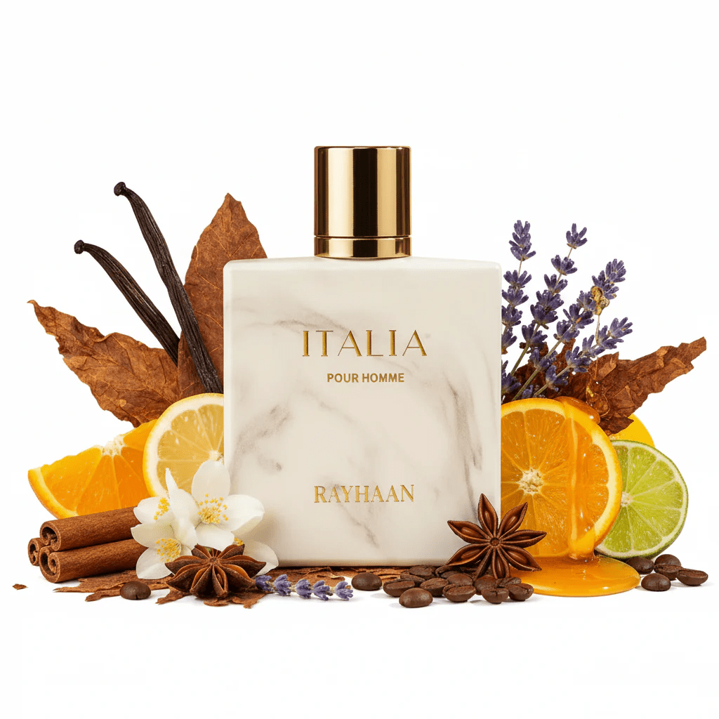 Rayhaan Italia Eau de Parfum 100 ml – Perfume Masculino Dulce Avainillado con Miel