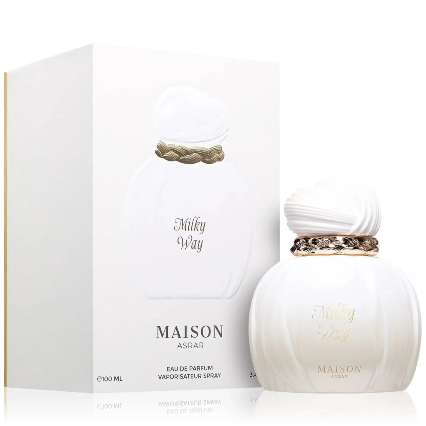 Maison Asrar Milky Way Eau de Parfum 100 ml – Perfume Dulce Gourmand con Leche, Vainilla y Notas Cremosas – Fragancia Suave, Elegante para mujer