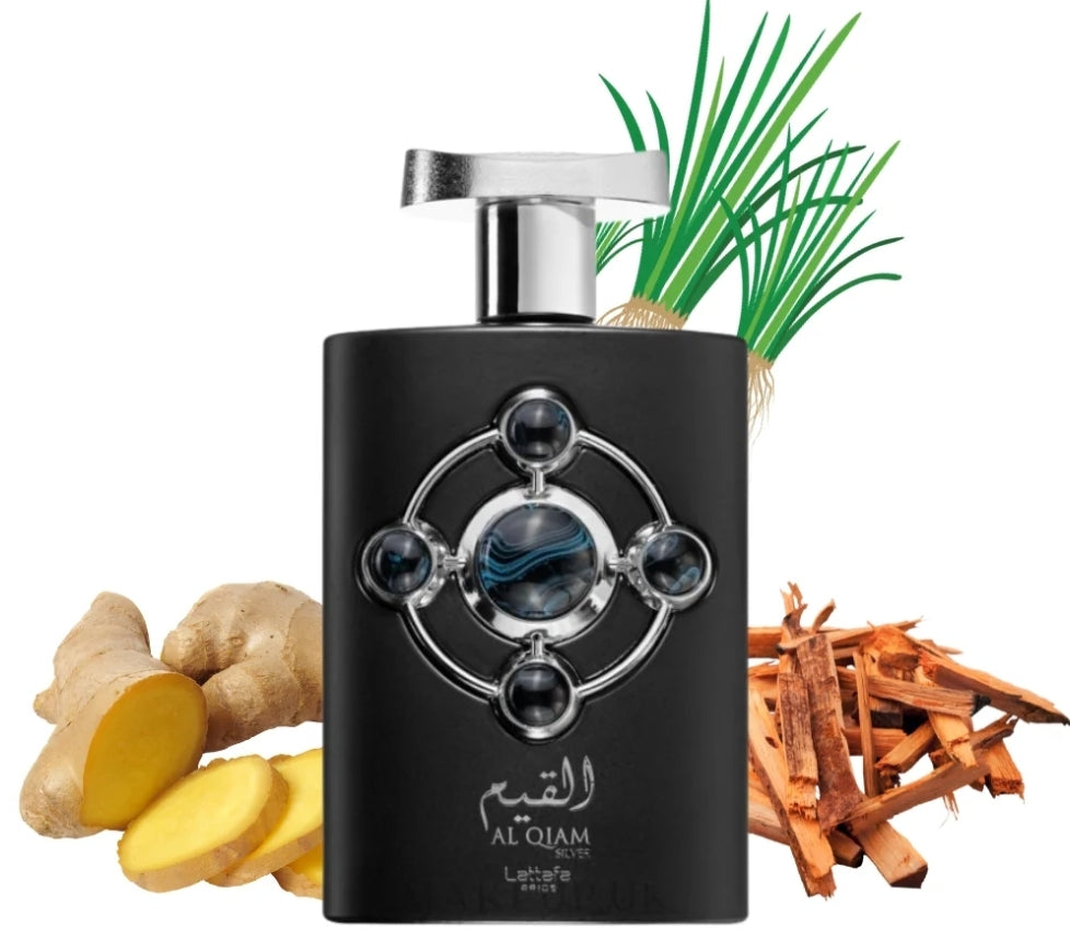 Lattafa Al Qiam Silver Eau de Parfum 100 ml | Perfume Masculino Amaderado Aromático