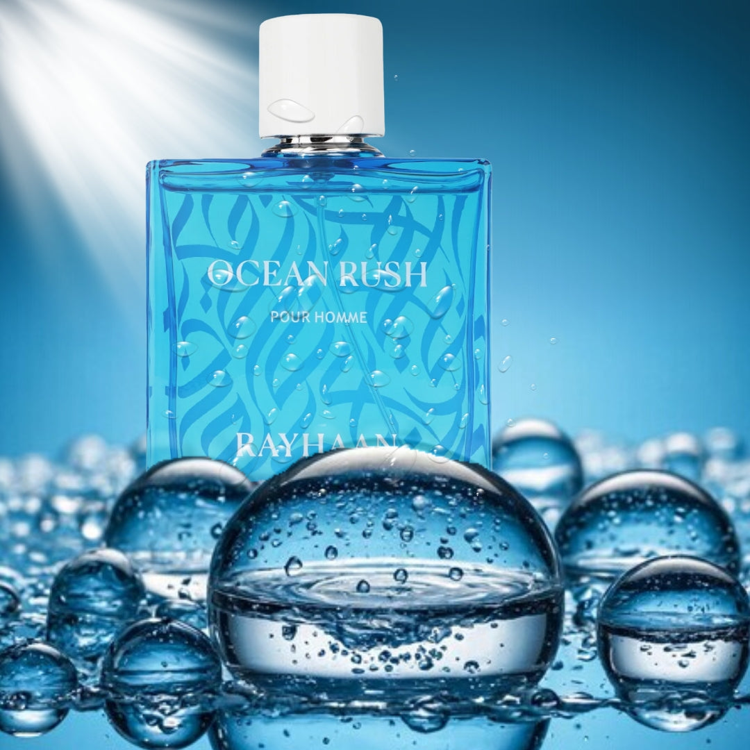 Rayhaan Ocean Rush Eau de Parfum 100 ml – Perfume Masculino Fresco Acuático Aromático