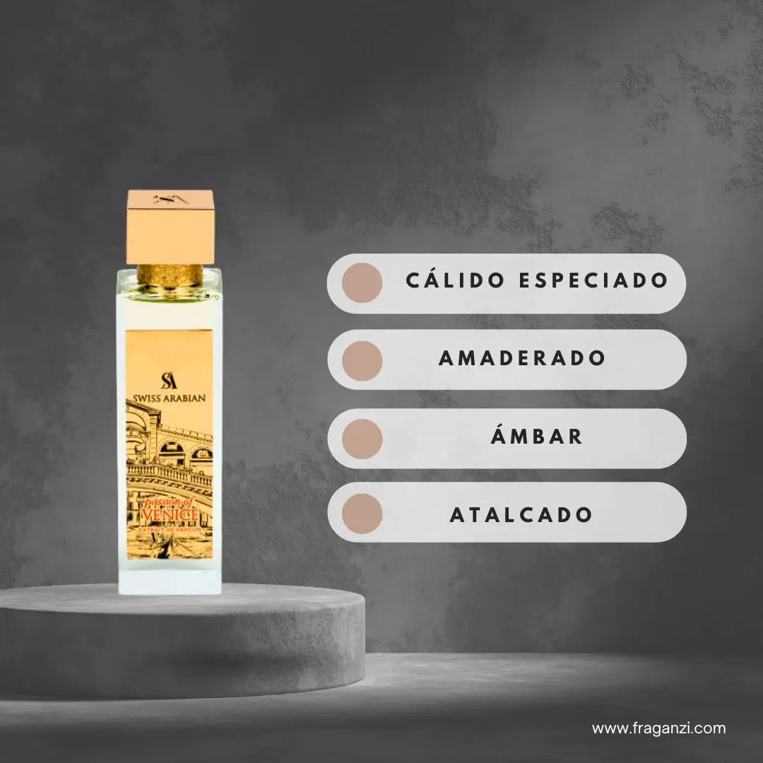 Swiss Arabian Passion of Venice Extrait de Parfum 100 ml | Perfume Unisex Amaderado, Especiado y Avainillado