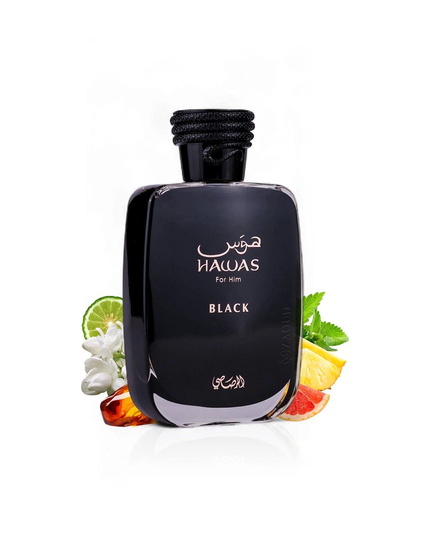 Rasasi Hawas Black Eau de Parfum 100 ml – Perfume masculino Amaderado Cítrico Intenso con Pachuli para Hombre