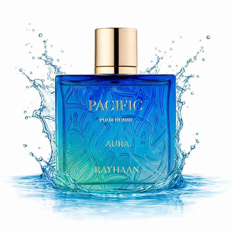 Rayhaan Pacific Aura Eau de Parfum Masculino 100ml |Perfume Fresco Cítrico Aromático