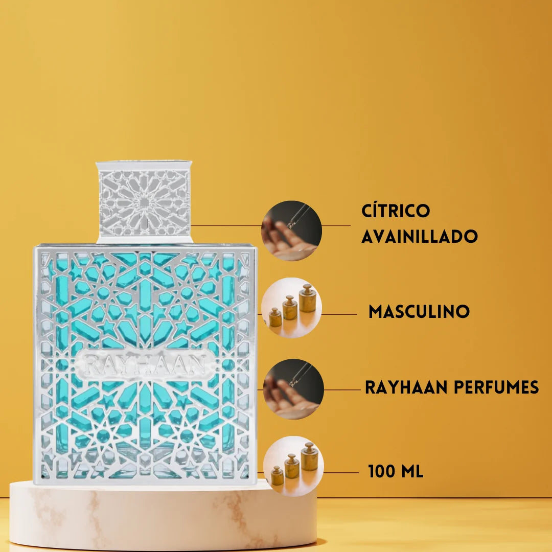 Rayhaan Aquatica Eau de Parfum 100 ml | Perfume Cítrico, Dulce y Fresco masculino